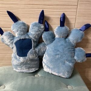 Blue Furry Stitch/ Monster Paw Gloves